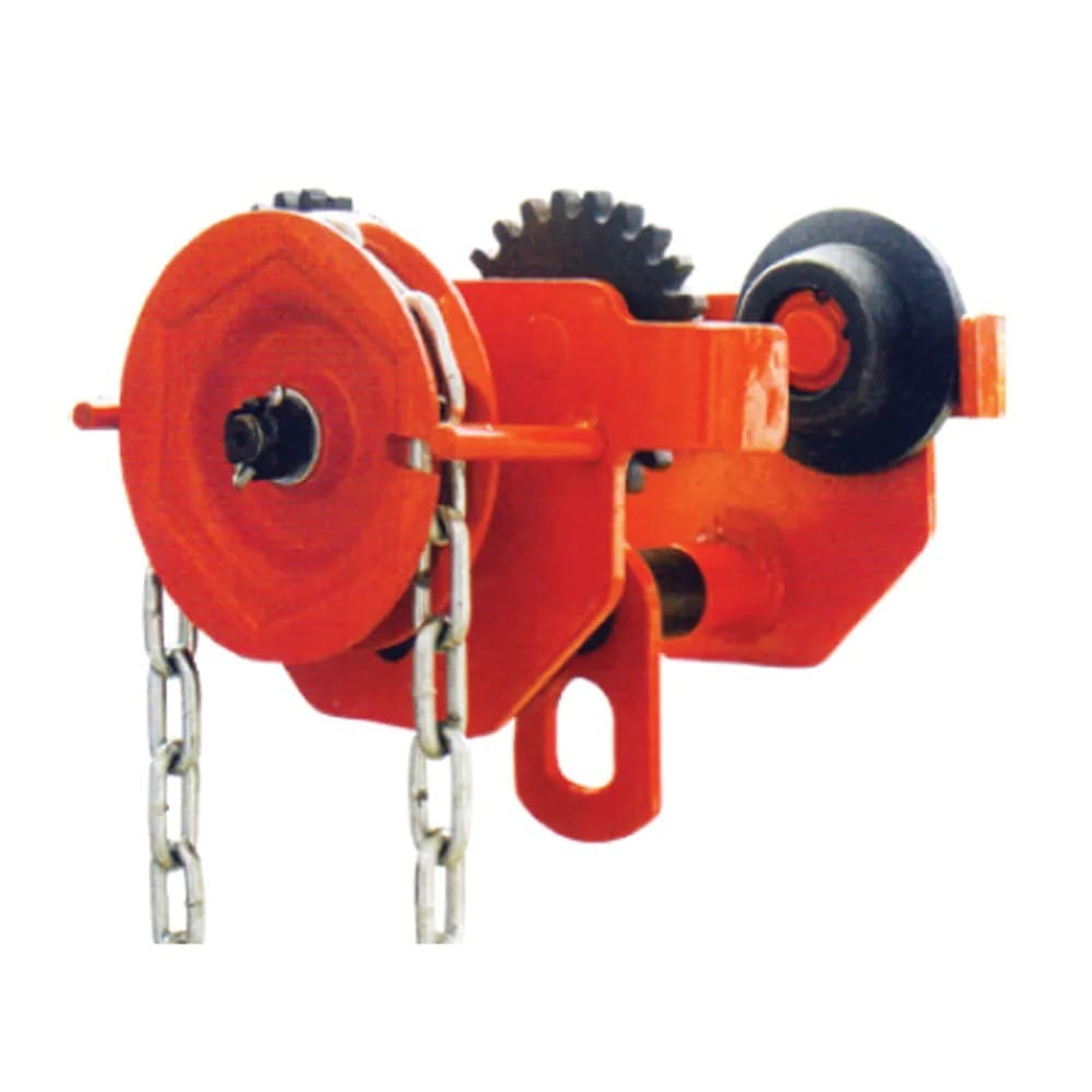 Milton Geared Trolley dengan kapasitas 1 hingga 5 ton, tersedia di CV. Blatindoputra Utama, Tangerang. Trolley ini ideal untuk menggerakkan beban berat secara manual dengan presisi tinggi, cocok untuk berbagai kebutuhan industri.