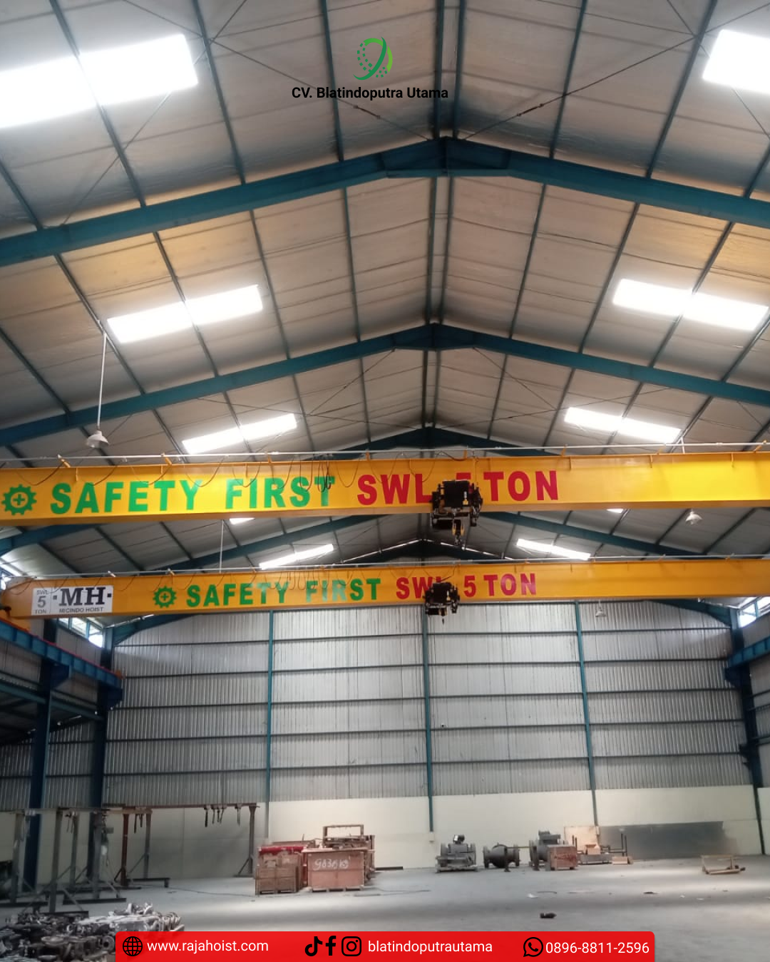 Overhead crane double girder kapasitas besar di power plant